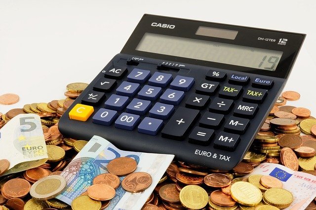 Steuern Finanzen Sparschwein mit Geldmünzen