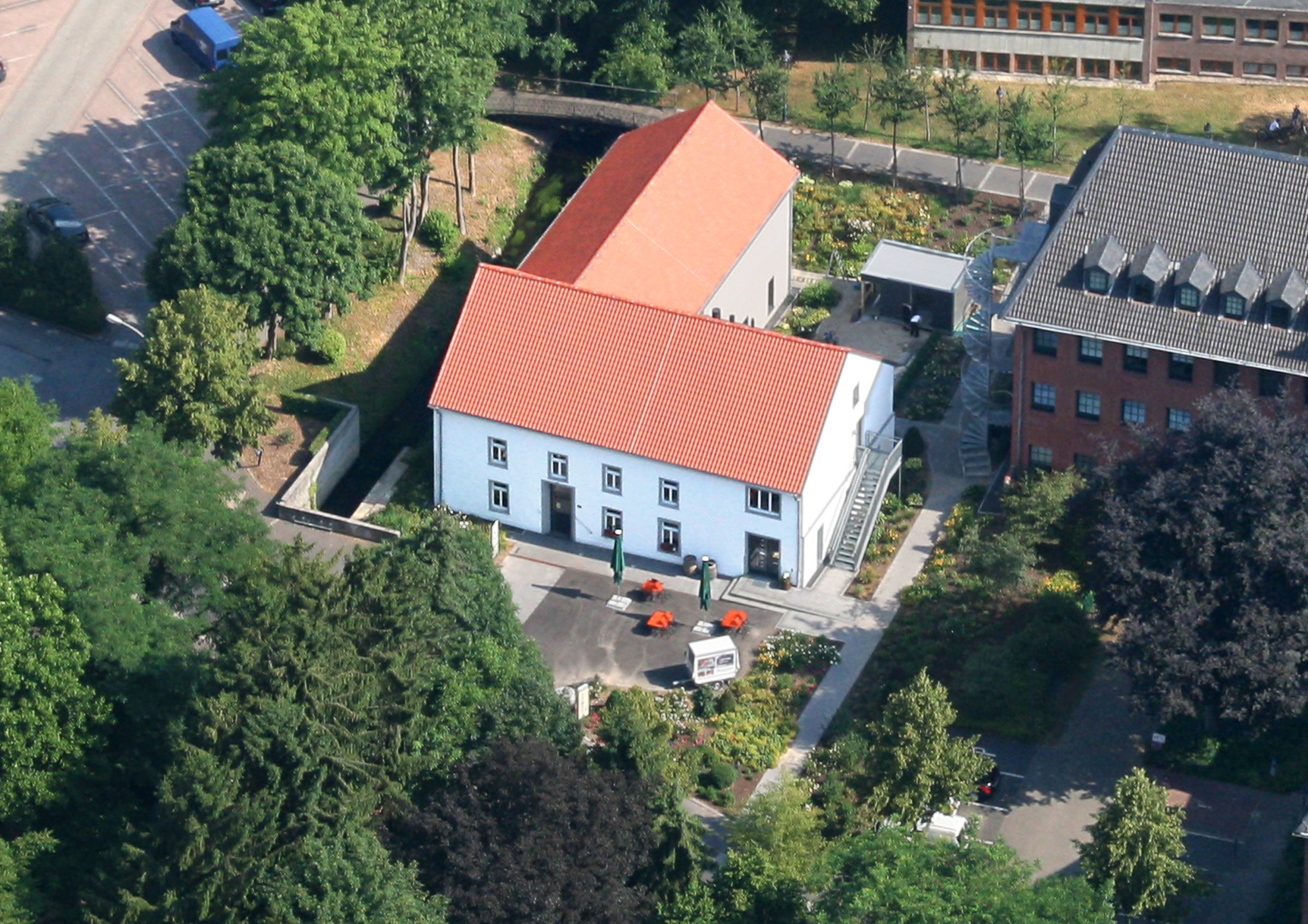 Wegberger Mühle Luftaufnahme der Mühle